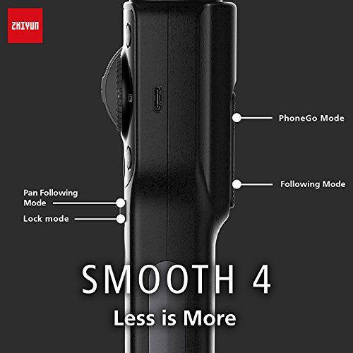 Zhiyun Smooth 4 (Black) - 3 Axis Gimbal with 1 Year Warranty