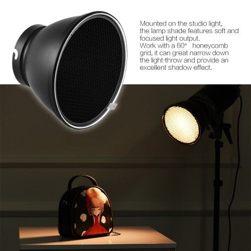 JSD Pro's Docooler 210mm Elinchrom Mount Reflector Diffuser Shade with 60° Honeycomb Grid
