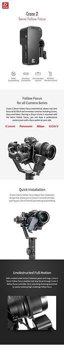 Zhiyun Crane 2 Servo Follow Focus Mechanical Supports Real Time Focus for All Camera Canon Panasonic Nikon Sony