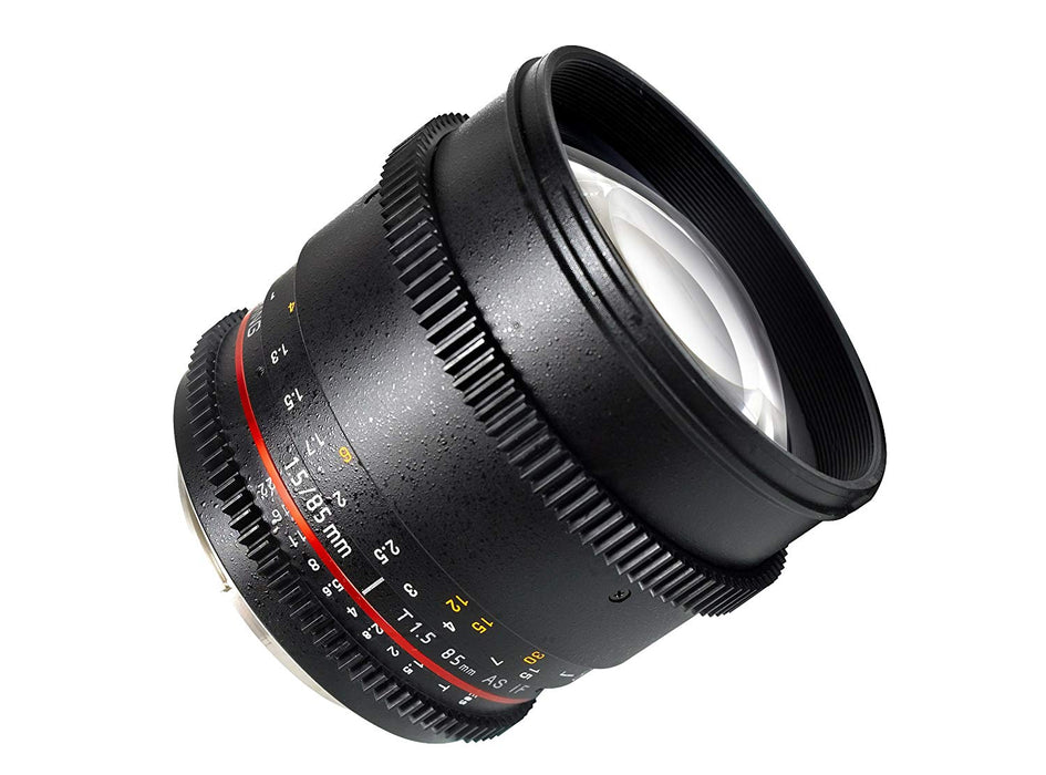 Samyang SYCV85M-C 85mm T1.5 Cine Prime Lens for Canon VDSLR (Black)