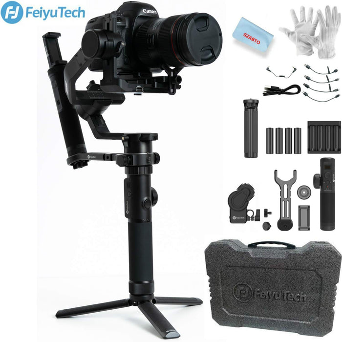 FeiyuTech AK4500 DSLR Camera Stabilizer, The Godzilla Gimbal, Payload 4.6 KG for Sony Canon Panasonic Nikon, Detachable Design, Lock Button, LCD Touch Screen Include Motion Controller