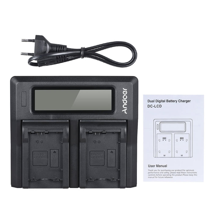 Andoer NP-FW50 NPFW50 Dual Channel Digital Camera Battery Charger