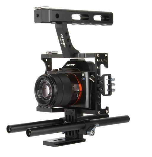 Viltrox 15mm Rod Rig DSLR Camera Video Cage Kit Stabilizer+Top Handle Grip