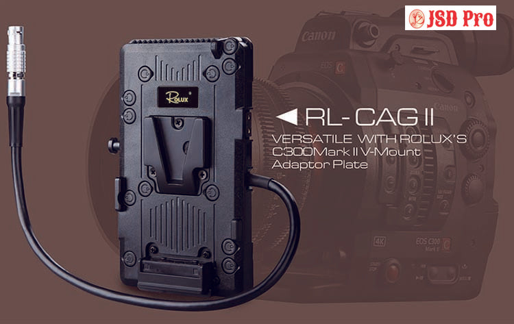 Rolux V Mount Battery Adapter Plate Power Supply for Red epic & EOS C300 MarkII 4K Camera