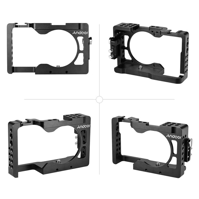Andoer Video Camera Cage + Top Handle Kit Aluminum for Sony A6500