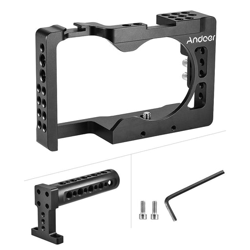 Andoer Video Camera Cage + Top Handle Kit Aluminum for Sony A6500