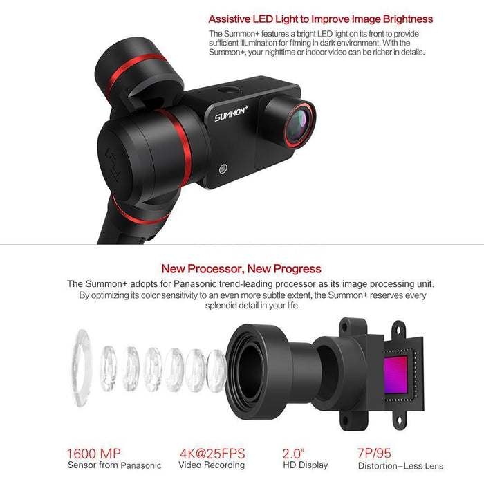 FeiyuTech Summon+ 3-Axis Gimbal with 4K 16MP Action Camera