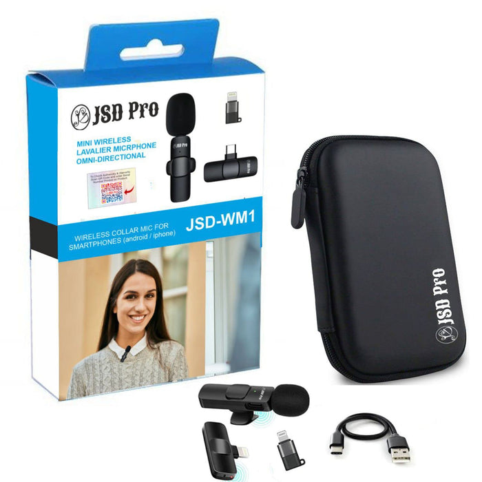 JSD PRO® - JSD-WM1-HC Mini Wireless Microphone for ifone & C-Type Android Smartphone