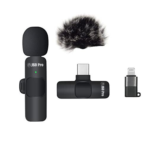 JSD PRO® - JSD-WM1 with Fur - Mini Wireless Microphone for Smartphone & IPhone