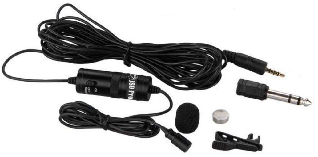 JSD PRO® - JSD- M1 with Fur Windscreen - Lavalier Microphone for Smartphone, DSLR, & PC