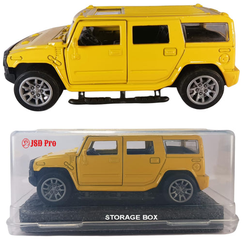JSD PRO®- Hummer -JSD-DC072-Premium Collection-Die Cast Model 1:32-Metal Toy Car, Openable Doors with Storage Box (Yellow)