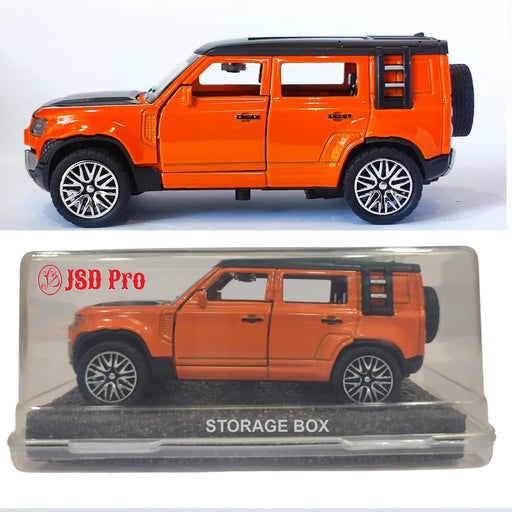 JSD PRO®- DEFENDER-JSD-DC007 -Premium Collection-Die Cast Model 1:32-Metal Toy Car with Storage Box (Orange)
