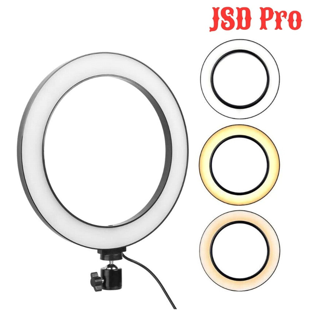 JSD Pro 10 inch Professional LED Ring Light for YouTube/Video Shoot/Makeup Shoot/Studio Shoots/Instagram Video Shoot etc.