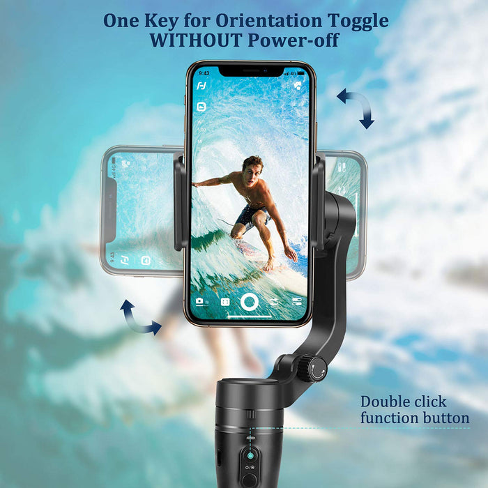 Feiyu Gimbal VLOG Pocket, Foldable Phone Stabilizer, Handheld 3-Axis Gimble with One Key Orientation Toggle for iPhone 11/pro/max/XS and All Smartphones (Pocket-Size)