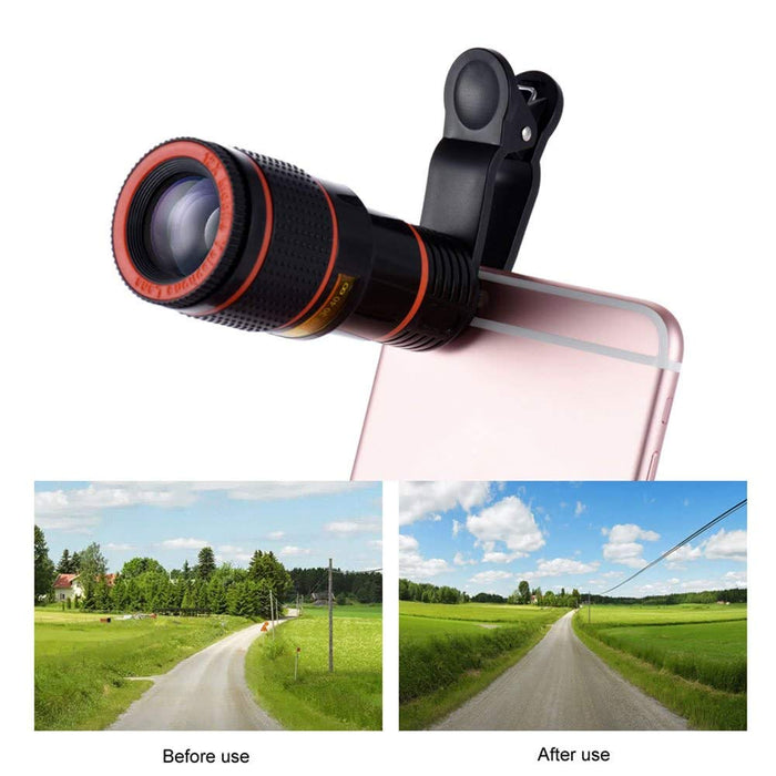 JSD PRO 12X Zoom Mobile Phone Clip-on Telescope Camera Lens for iPhone 6S 6 plus Samsung S7 S6 edge and other Smartphones