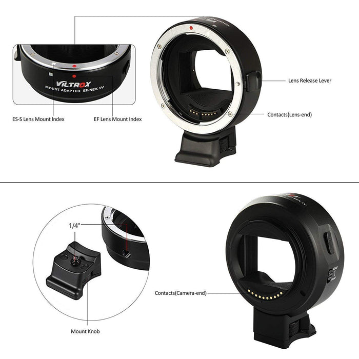 JSD PRO Viltrox EF-NEX IV adaptor ring - For Sony A7SII, and other Nex cameras