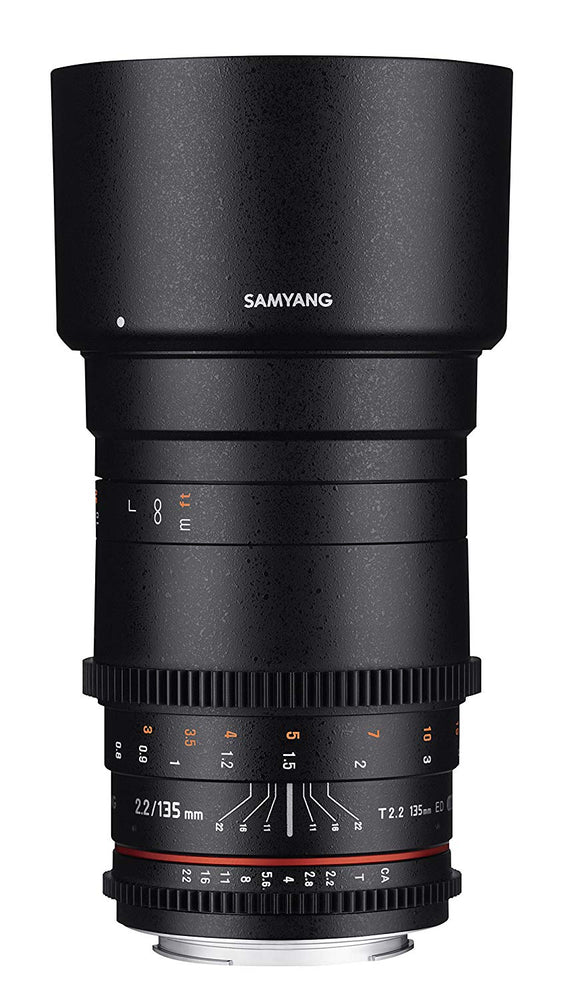 Samyang SYDS135M-C VDSLR II 135 mm f/2.2-22 Telephoto-Prime Lens for Canon EF Digital SLR Cameras