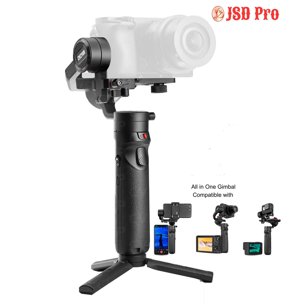 Zhiyun Crane M2 Gimbal [Official Dealer], 3-Axis Handheld Stabilizer Compatible for Sony A6000/A6300/A6400/A6500/Canon M6/G7 X Mark II Hero 7/6/5, Smartphones, Quick On/Off, 720g Max Payload