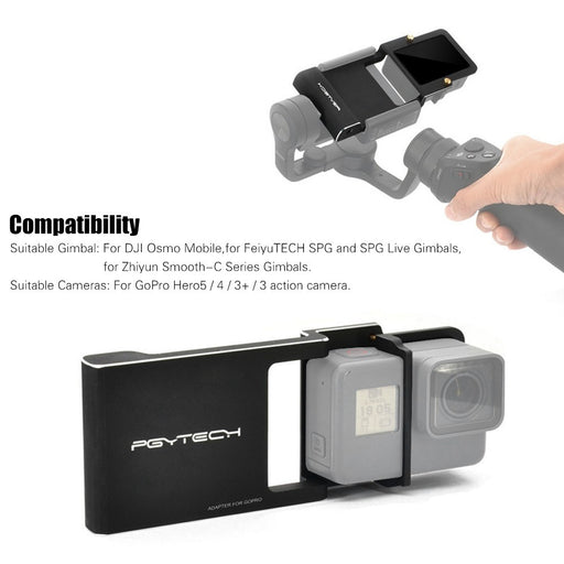 PGYTECH Adapter Switch Mount Plate for GoPro HERO5 4 3+ Camera