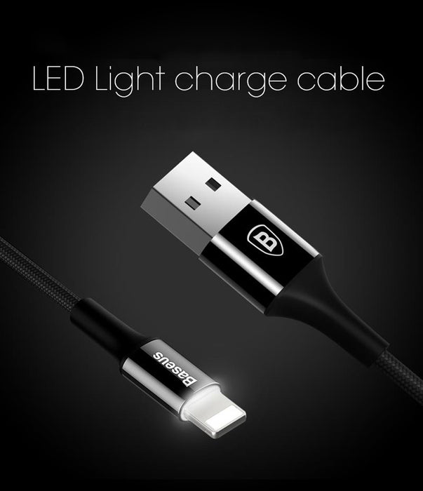JSD Pro's Original Baseus LED Charger Cable For iPhone 8 7 6