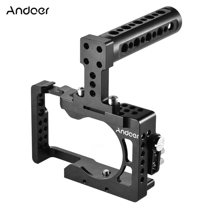 Andoer Video Camera Cage + Top Handle Kit Aluminum for Sony A6500